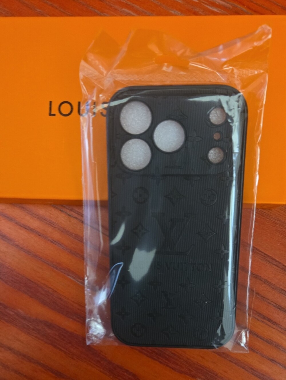 Louis Vuitton Black Monogram Textured Phone Case